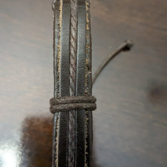 2Pc Men's Women Brown Bracelet Leather - Picture 4 of 8